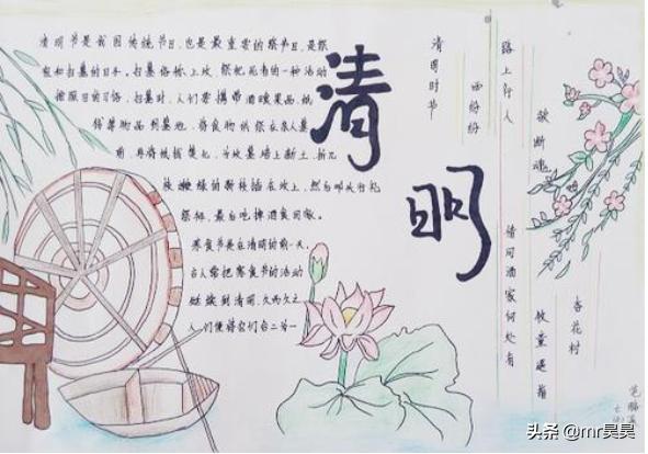 清明节手抄报好看简单字少（清明节手抄报好看简单字少 纪念）